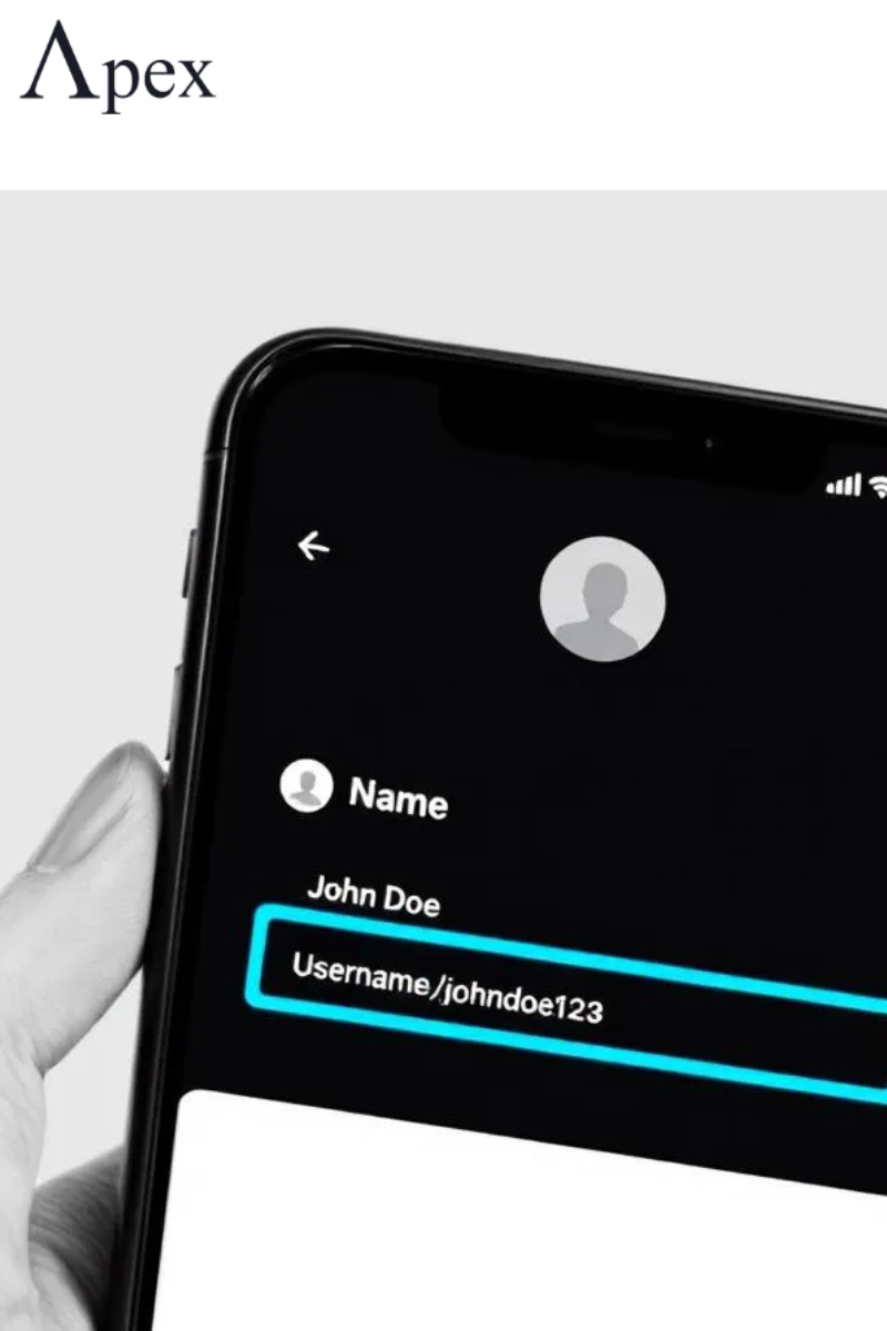 Close-up of a smartphone screen showing the X profile of John Doe with highlighted username