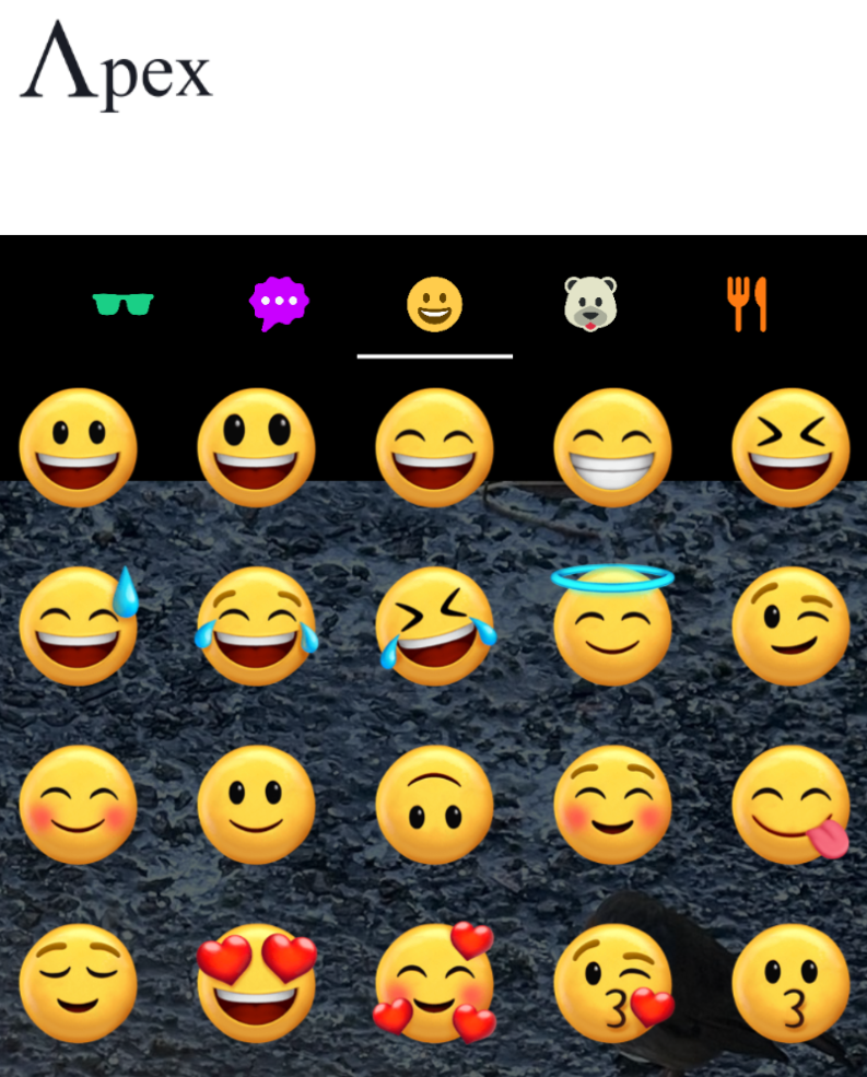 Grid of yellow smiling and laughing emoji faces on a smartphone screen